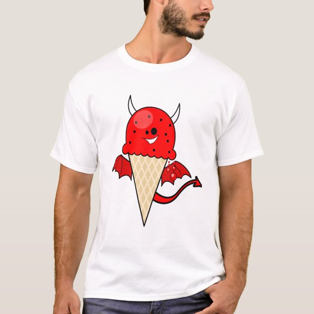 cute kawaii devil ice cream cone with wings T-Shirt (Front)