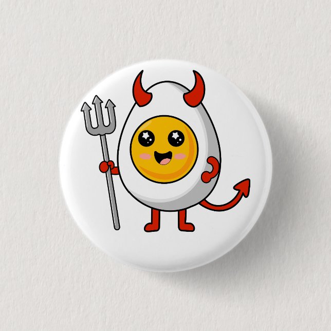 Cute Kawaii Deviled Egg Button (Front)