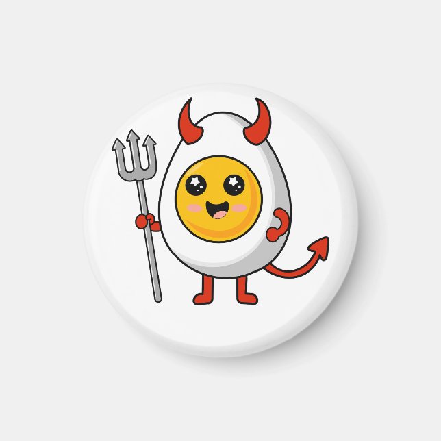 Cute Kawaii Deviled Egg Magnet (Front)