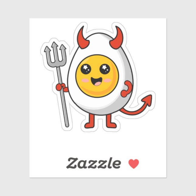 Cute Kawaii Deviled Egg Sticker (Sheet)