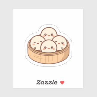 Cute Kawaii Dim Sum Bamboo Steamer Sticker | Adora