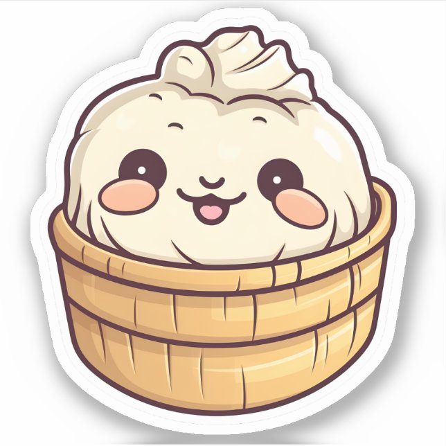 Cute Kawaii Dim Sum Chinese Dumpling Sticker (Front)
