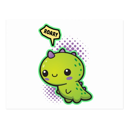 Cute Kawaii Dinosaur Postcard | Zazzle