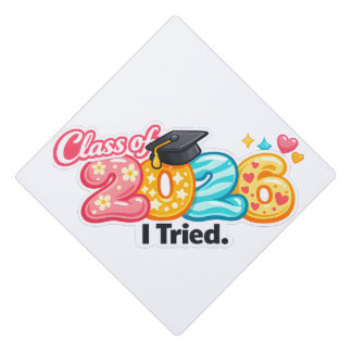 Cute Kawaii Donut Class of 2026 I Tried Graduation Cap Topper