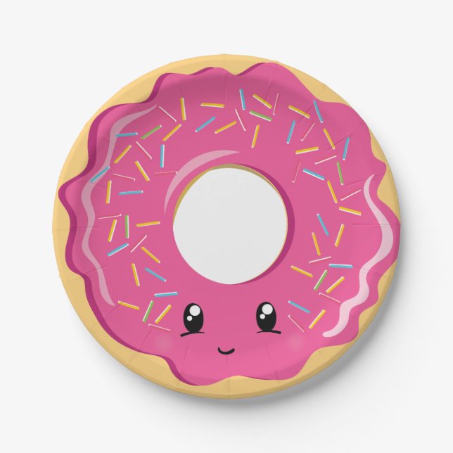 Cute Kawaii donut party plate (Front)