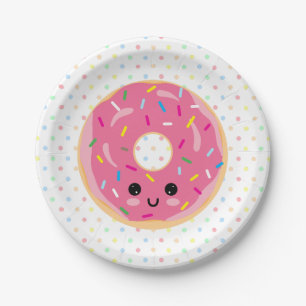 Cute Kawaii Donut sweet food Paper Plates