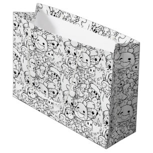 Cute Kawaii Doodle Characters (1) Large Gift Bag
