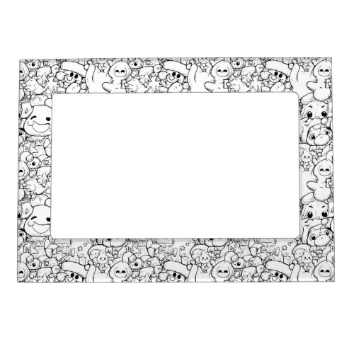 Cute Kawaii Doodle Characters (1) Magnetic Frame