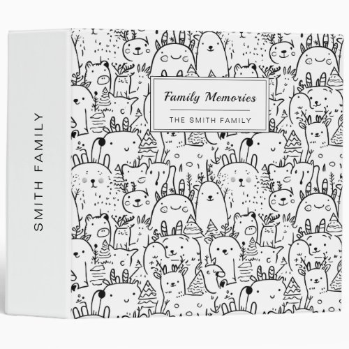 Cute Kawaii Doodle Characters (2) 3 Ring Binder