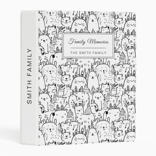 Cute Kawaii Doodle Characters (2) Mini Binder (Front/Spine)
