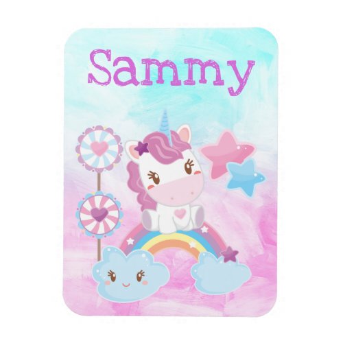 Cute Kawaii Dreamy Unicorn Rainbow Cloud Magnet