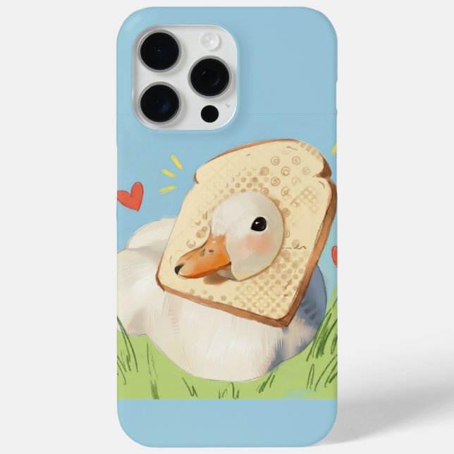 Cute Kawaii Duck Bread Head Pastel iPhone Case (Back)