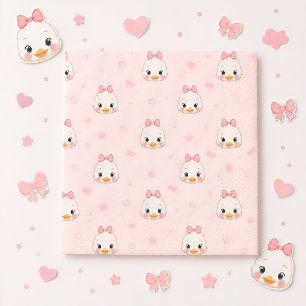 Cute Kawaii Duck Girl Birthday Party Napkins
