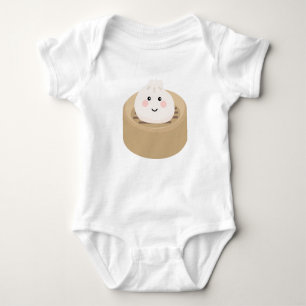 Cute Kawaii Dumpling in Steamer Baby Bodysuit