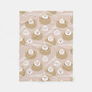 Cute Kawaii Dumplings Steamer Chopsticks Fleece Blanket