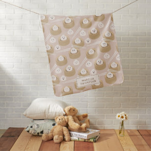 Cute Kawaii Dumplings Steamer Chopsticks Name Baby Blanket
