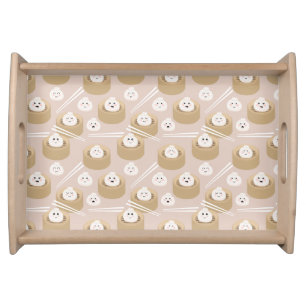 Cute Kawaii Dumplings Steamer Chopsticks Serving Tray