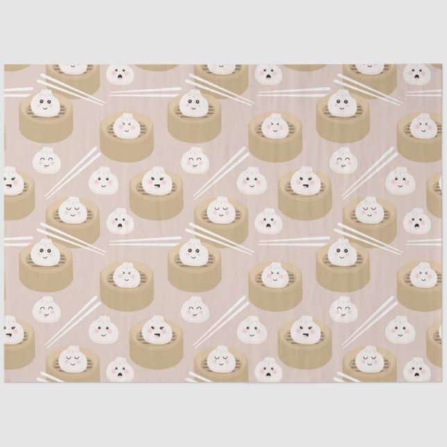 Cute Kawaii Dumplings Steamer Chopsticks  Tissue Paper (Front)