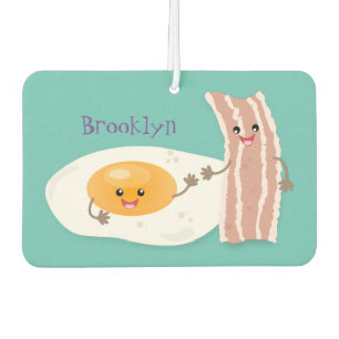 Cute kawaii egg and bacon cartoon illustration air freshener
