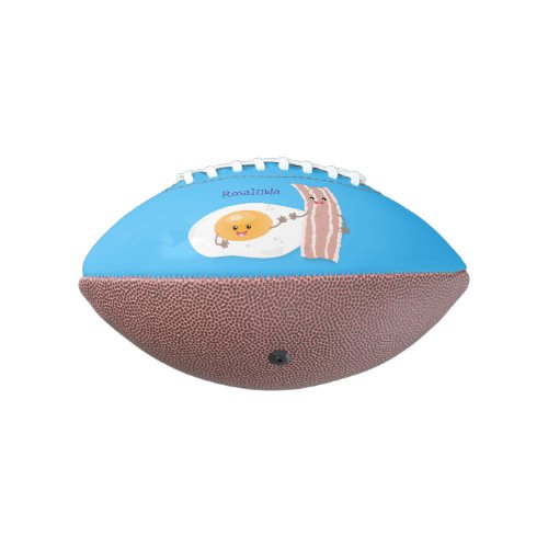 Cute kawaii egg and bacon cartoon illustration football