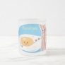 Cute kawaii egg and bacon cartoon illustration frosted glass coffee mug