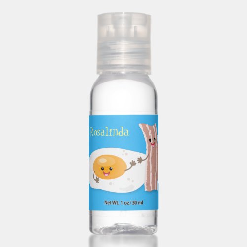 Cute kawaii egg and bacon cartoon illustration hand sanitizer