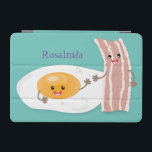 Cute kawaii egg and bacon cartoon illustration iPad mini cover<br><div class="desc">Best friends like egg and bacon stick together! Featuring our cute breakfast pals in adorable cartoon style!</div>
