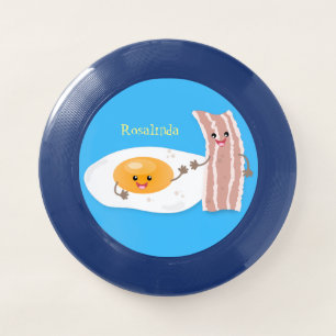 Cute kawaii egg and bacon cartoon illustration Wham-O frisbee