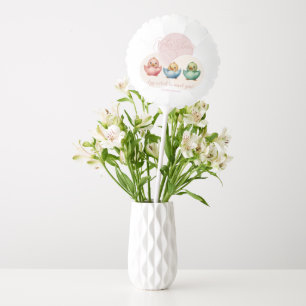 Cute Kawaii Egg Birds Pastel Colored Baby Shower Balloon
