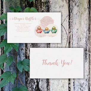 Cute Kawaii Egg Birds Pastel Colored Baby Shower Enclosure Card
