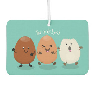 Cute kawaii eggs funny cartoon illustration air freshener