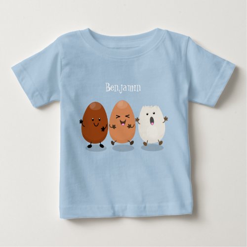 Cute kawaii eggs funny cartoon illustration baby T_Shirt