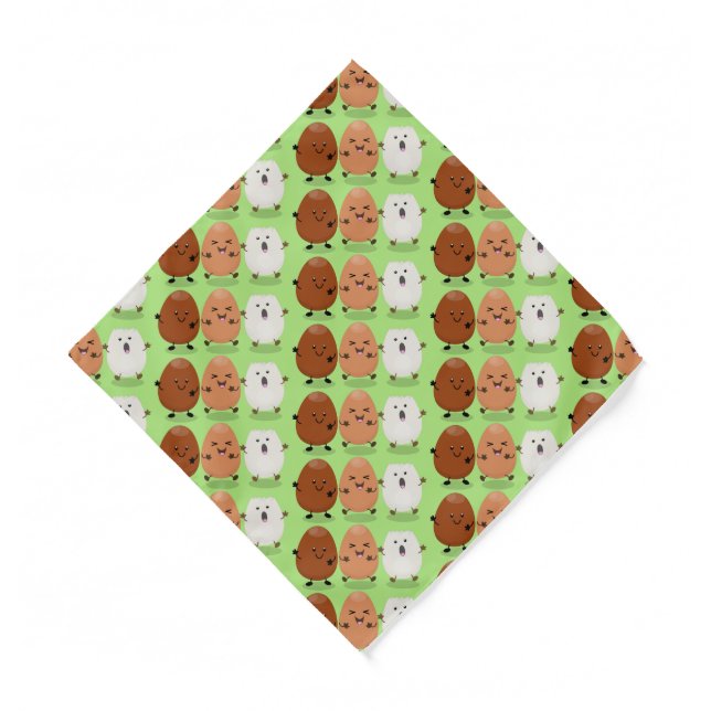Cute kawaii eggs funny cartoon illustration  bandana (Front)
