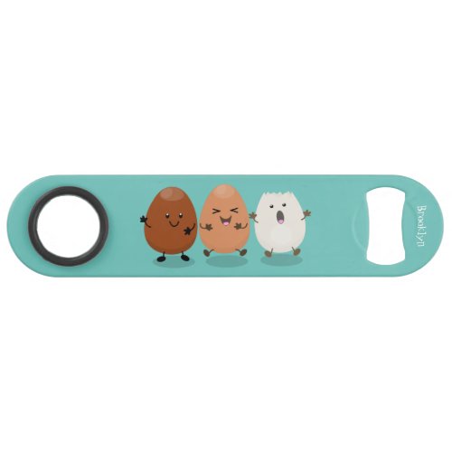 Cute kawaii eggs funny cartoon illustration bar key