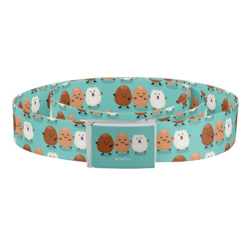 Cute kawaii eggs funny cartoon illustration belt