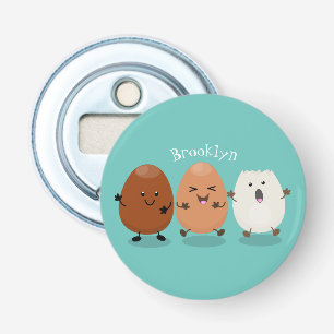 Cute kawaii eggs funny cartoon illustration bottle opener