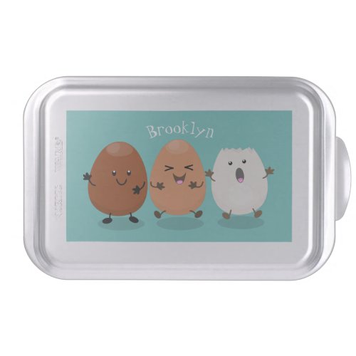 Cute kawaii eggs funny cartoon illustration cake pan