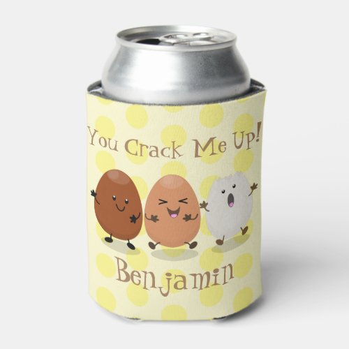 Cute kawaii eggs funny cartoon illustration can cooler