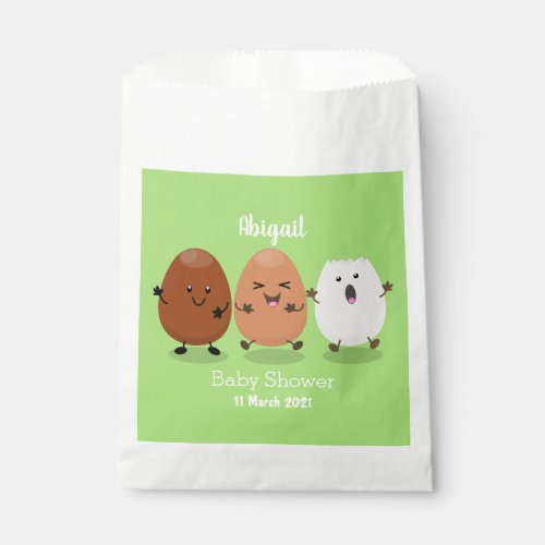 Cute kawaii eggs funny cartoon illustration favor bag