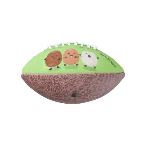 Cute kawaii eggs funny cartoon illustration football