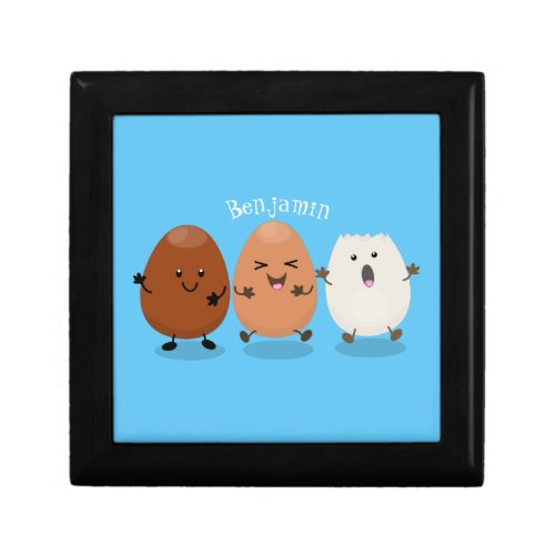 Cute kawaii eggs funny cartoon illustration gift box
