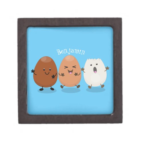 Cute kawaii eggs funny cartoon illustration gift box
