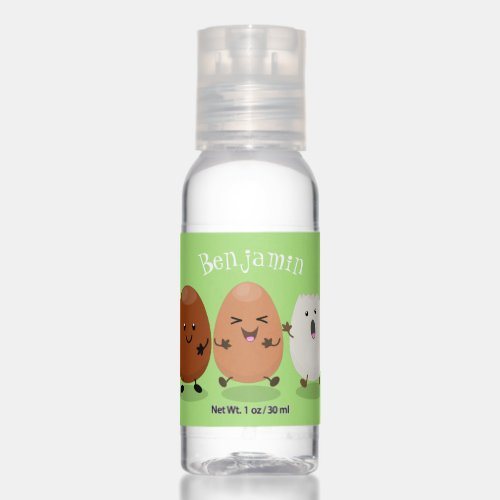 Cute kawaii eggs funny cartoon illustration hand sanitizer