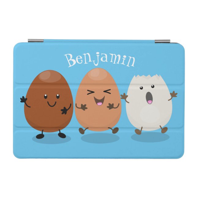 Cute kawaii eggs funny cartoon illustration iPad mini cover (Horizontal)