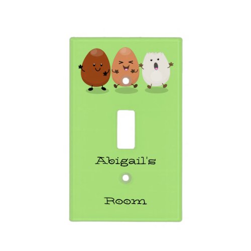 Cute kawaii eggs funny cartoon illustration  light switch cover