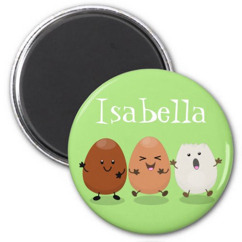 Cute kawaii eggs funny cartoon illustration magnet