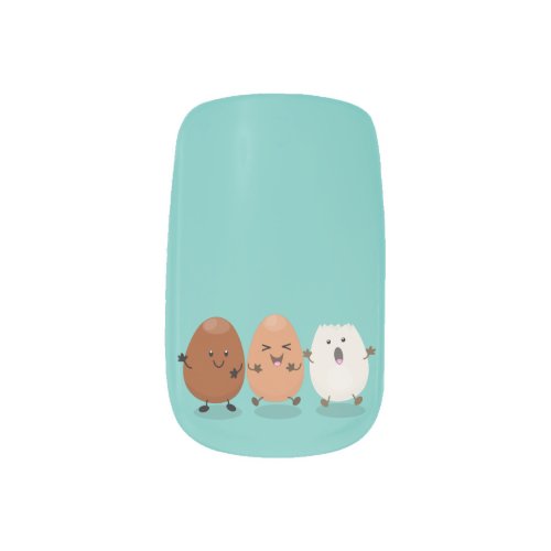 Cute kawaii eggs funny cartoon illustration minx nail art