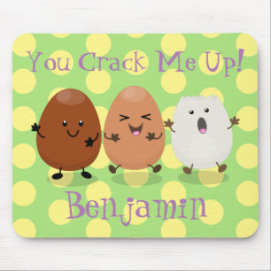 Cute kawaii eggs funny cartoon illustration mouse pad