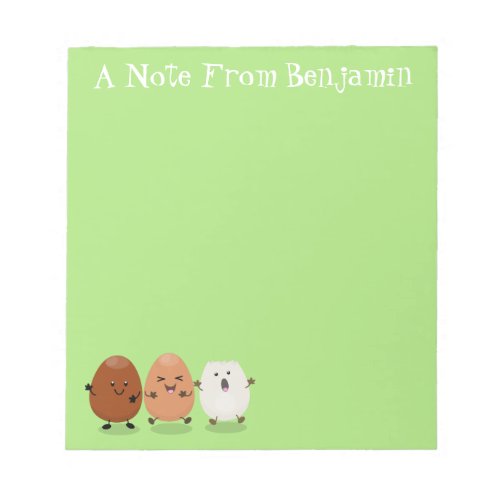 Cute kawaii eggs funny cartoon illustration notepad