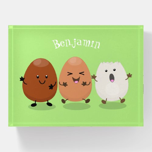 Cute kawaii eggs funny cartoon illustration paperweight